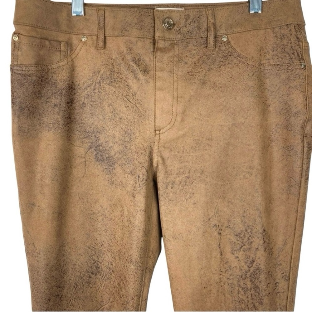 Chicos Brown Leather Pants - Picture 5 of 8